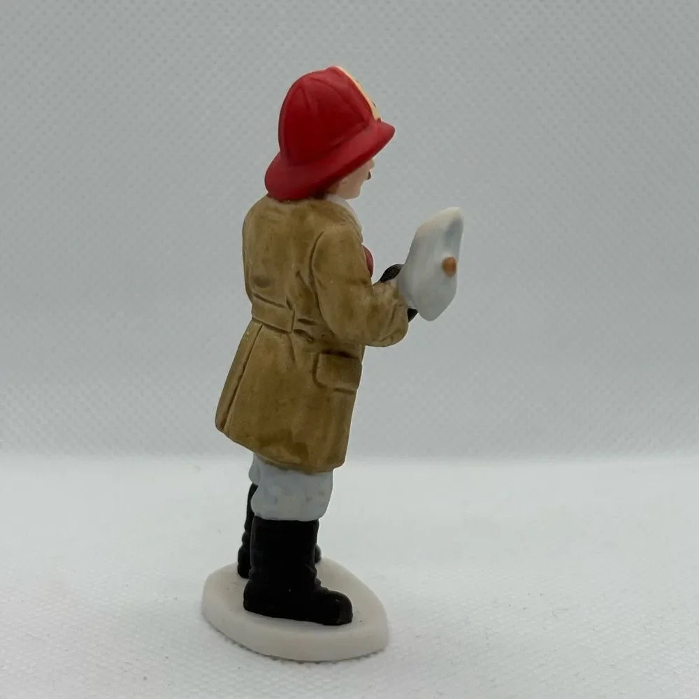 Vintage Lefton Firefighter Holiday Village Figurine with Axe